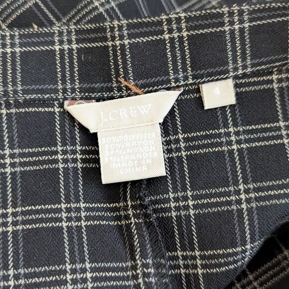 J. Crew Black Plaid A-Line Mini Skirt Women's 4 - Picture 7 of 8